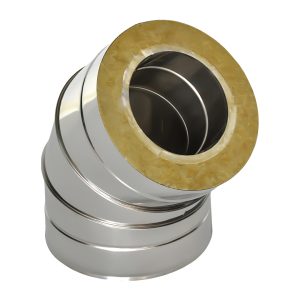 Dubultsienu izolētā dūmvada līkums 45° Ø500/600 - IK500-45