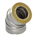 Dubultsienu izolētā dūmvada līkums 45° Ø500/600 (1mm) – IKK500-45