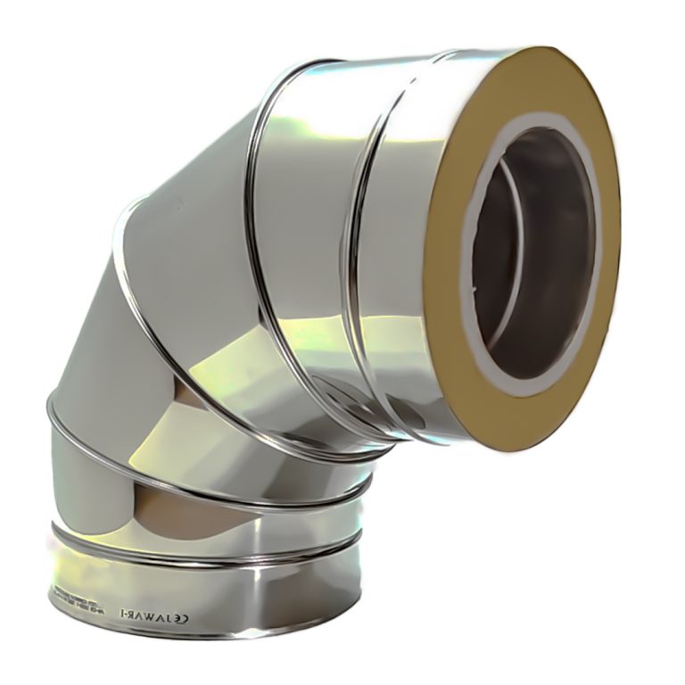 Dubultsienu izolētā dūmvada līkums 90° Ø150/250 – IK150-90