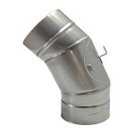 Skursteņa čaulas līkums 45° Ø250 ar revīzijas lūciņu (1mm) – WKRK250-45