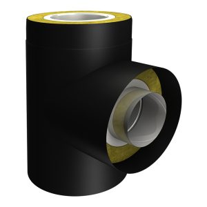 Smooth dubultsienu dūmvada t-gabals 90° Ø180/280 - ITSM180-90