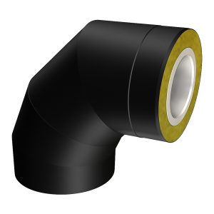 Smooth dubultsienu dūmvada līkums 90° Ø130/225 - IKSM130-90